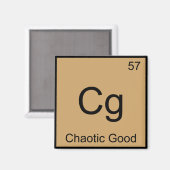 Cg - Chaotic Good Funny Chemistry Element Symbol T Magnet (Vorderseite/Rückseite)
