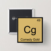 CG - Comedy Gold Chemistry Element Symbol T - Shir Button (Vorne & Hinten)