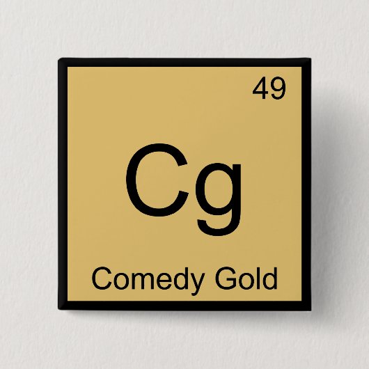 CG - Comedy Gold Chemistry Element Symbol T - Shir Button (Vorderseite)