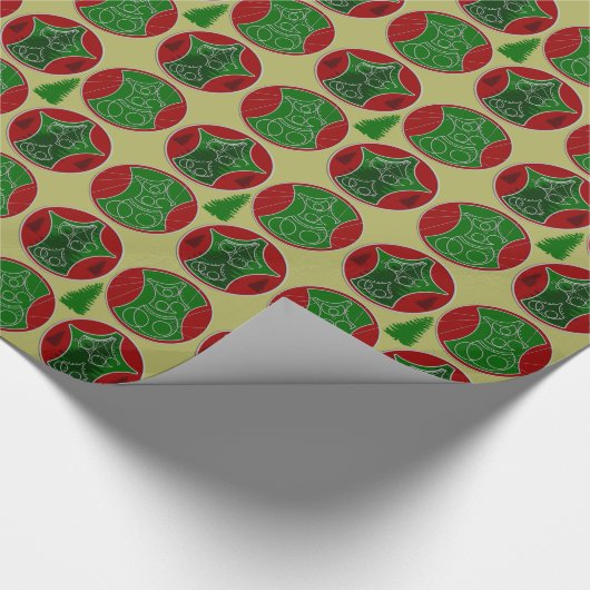 CG: Frohe Weihnacht-Packpapier (mit Baum) Geschenkpapier (Ecke)