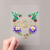 CGL Hummingbird Any Letters Custom Wedding Acryleinladungen (Insitu (Handheld))