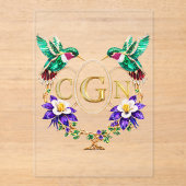 CGN Hummingbird Any Letters Custom Wedding Acryleinladungen (Vorderseite)
