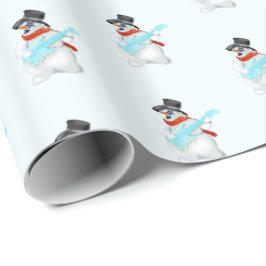 Cgristmas Snowman Gitarrist Wrapping Paper Geschenkpapier