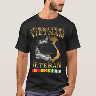 Ch-46 Sea Knight Helicopter Vietnam War Veteran T-Shirt
