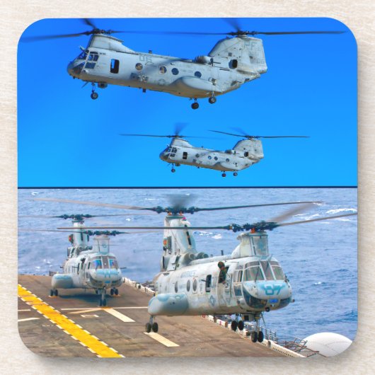 CH-46E MEERESKNIGHT GETRÄNKEUNTERSETZER (Vorderseite)