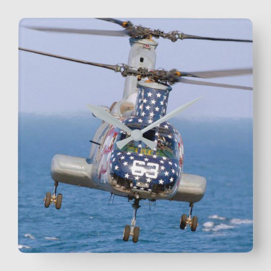 CH-46E MEERESKNIGHT QUADRATISCHE WANDUHR (Vorderseite)