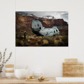 CH-46E Sea Knight Helicopter Poster (Küche)