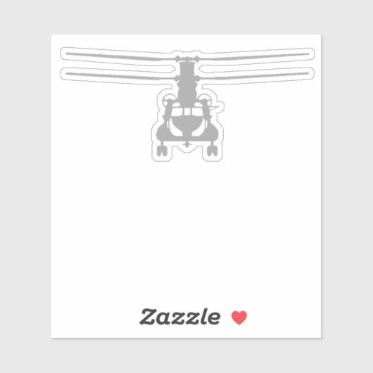 CH-47 Chinook Frontal View Gray Aufkleber (Blatt)