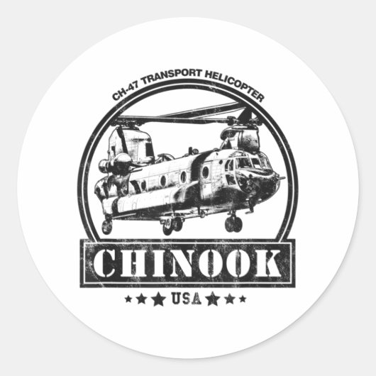 CH-47 Chinook Helicopter Runder Aufkleber (Vorderseite)
