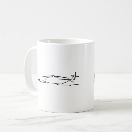 CH-53 / MH-53 Hubschrauber Herzschlag Kaffeetasse (Vorderseite Links)
