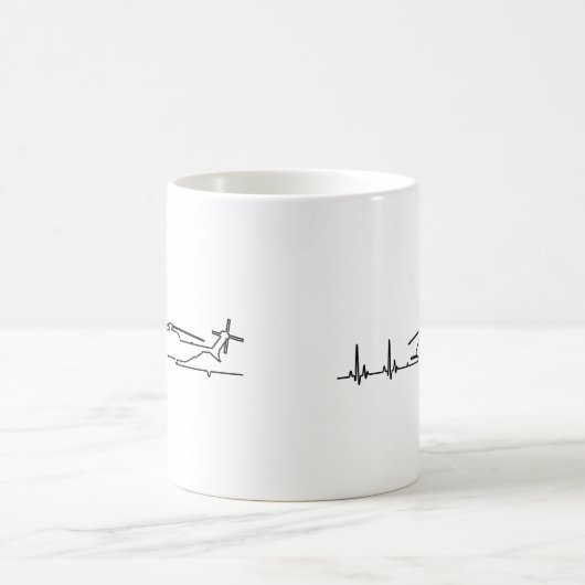 CH-53 / MH-53 Hubschrauber Herzschlag Kaffeetasse (Mittel)