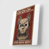 Ch Ch Ch Meow Meow Meow Beängstigende Halloween Ka Quadratische Wanduhr (Winkel)