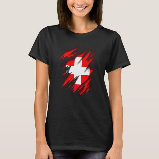 Ch Che Swi Schweiz Flag Schweiz T-Shirt (Vorderseite)