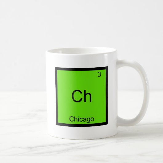 Ch - Chicago Funny Chemistry Element Symbol T-Shir Kaffeetasse (Rechts)