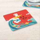 [CH] Chinesische Rattenmäuse Niedlich Rechteckiger Pappuntersetzer (angewinkelt)