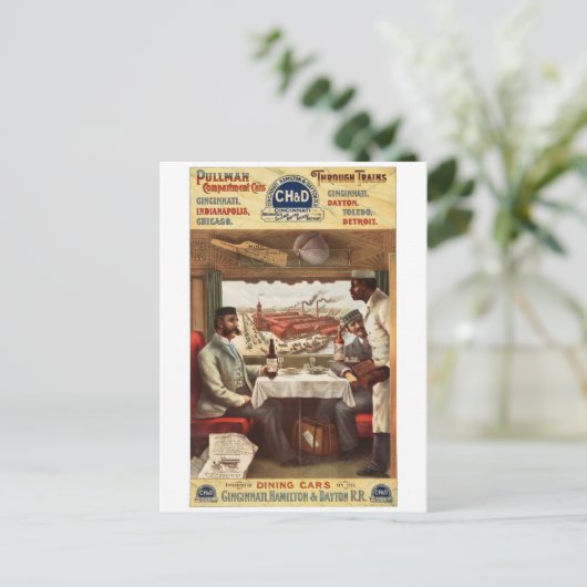 CH&D Pullman Speisewagen 1894 Postkarte (Stehend Vorderseite)