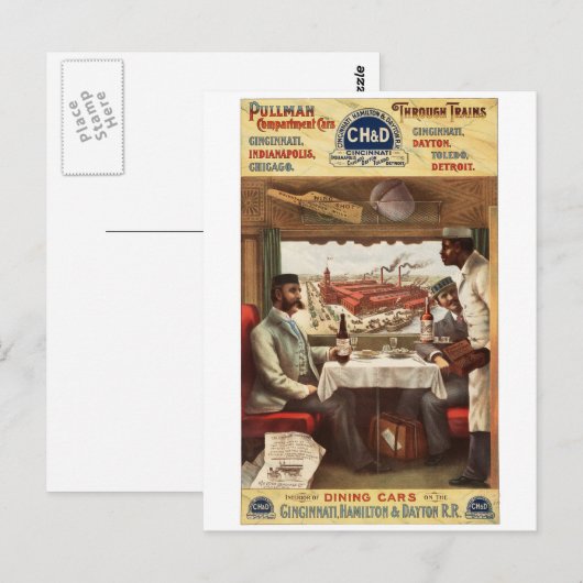 CH&D Pullman Speisewagen 1894 Postkarte (Vorne/Hinten)