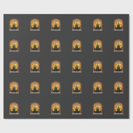 Ch Meow Halloween Spukschloss_1 Geschenkpapier (Flach)