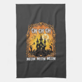Ch Meow Halloween Spukschloss_1 Geschirrtuch (Vertikal)