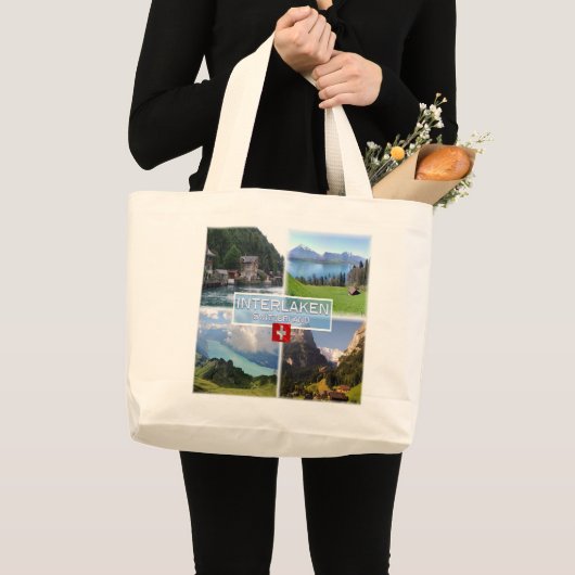 CH Schweiz - Interlaken - Thunersee - Thunersee Jumbo Stoffbeutel (Vorderseite (Produkt))