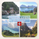 CH Schweiz - Interlaken - Thunersee - Thunersee Rechteckiger Pappuntersetzer (Vorderseite)