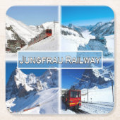 CH Schweiz - Jungfrau Bahn - Rechteckiger Pappuntersetzer (Vorderseite)