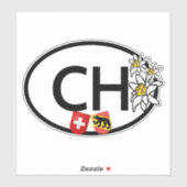 CH Schweiz & Kanton Bern Wappen Oval Aufkleber (Blatt)