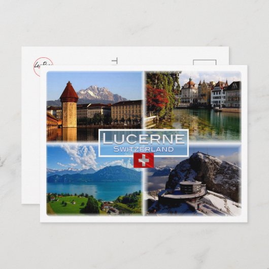 CH Schweiz - Luzern - Kapellbrücke - Altstadt Postkarte (Vorne/Hinten)