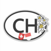CH Swiss & Canton Solothurn Flags | Edelweiß Aufkleber (Vorderseite)