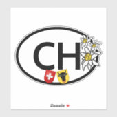 CH Swiss & Canton Uri Coat of Arms Oval Aufkleber (Blatt)