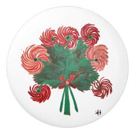 CH Zinnias Red Bouquet Keramikknauf