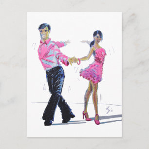 Cha Cha Cha Ballroom Dancing Postkarte