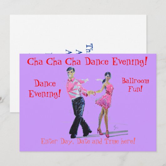 Cha Cha Cha Gesellschaftstänze Einladung (Vorne/Hinten)