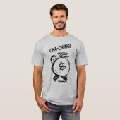 Cha-Ching Retro Man Money Bag Reseller - Black T-Shirt (Vorne ganz)