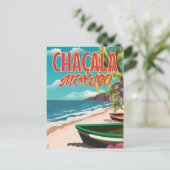Chacala Mexico Reiseplakat Postkarte (Stehend Vorderseite)
