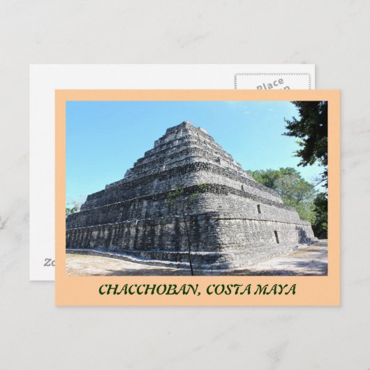 Chacchoban Pyramid Postkarte (Vorne/Hinten)