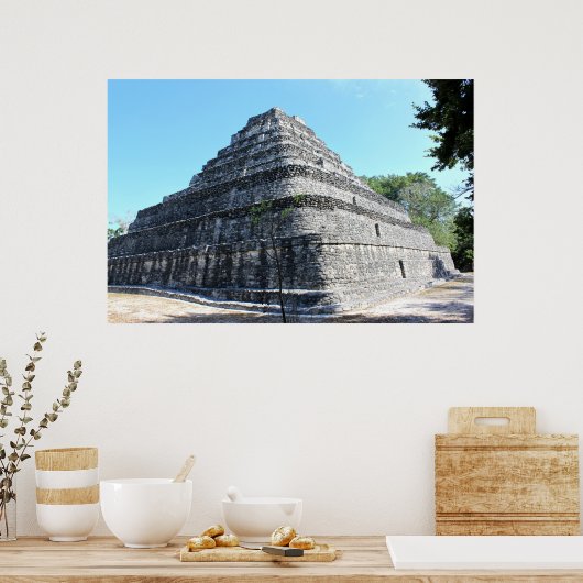 Chaccoben Mayan Pyramid Poster (Küche)
