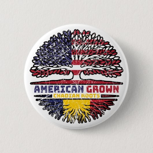 Chad Chadian American USA Tree Roots Flag Button (Vorderseite)