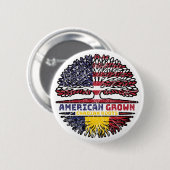 Chad Chadian American USA Tree Roots Flag Button (Vorne & Hinten)
