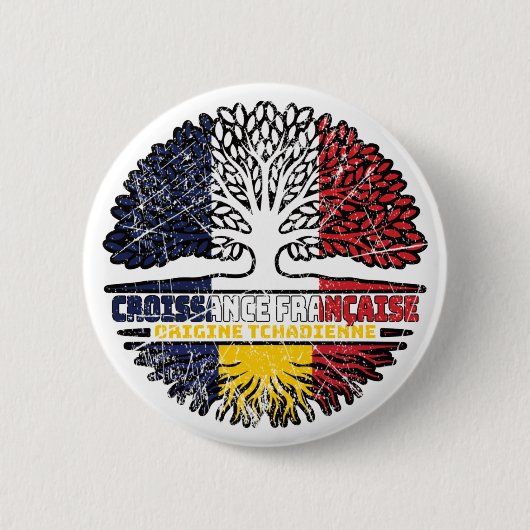 Chad Chadian Französisch-Tree-Roots-Flag Button (Vorderseite)