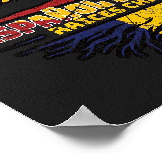 Chad Chadian Spanish Spain Tree Roots Flag Poster (Ecke)