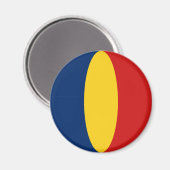 Chad Fisheye Flag Magnet (Vorderseite/Rückseite)