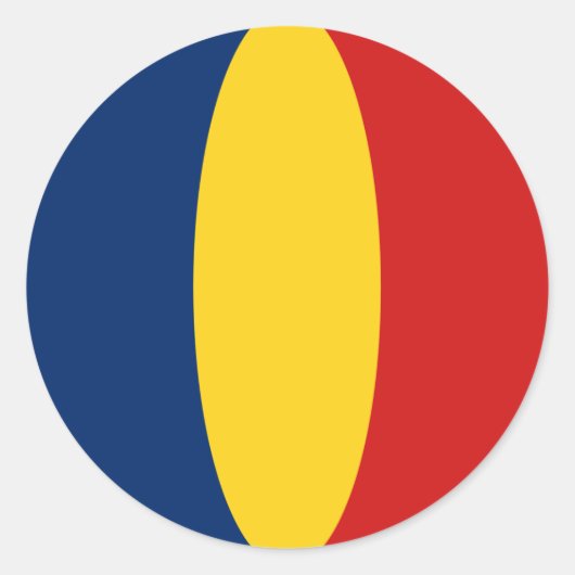 Chad Fisheye Flag Sticker (Vorderseite)