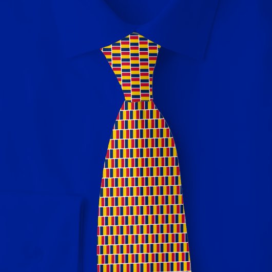 Chad Flag Brick Pattern Krawatte