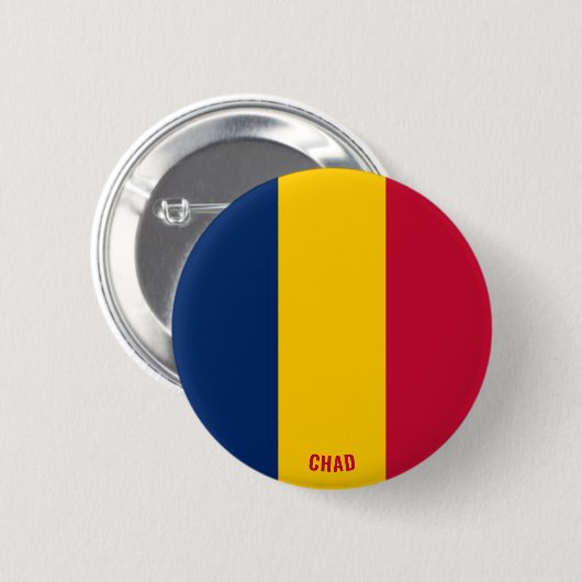 Chad Flag Charming Patriotic Button (Vorne & Hinten)
