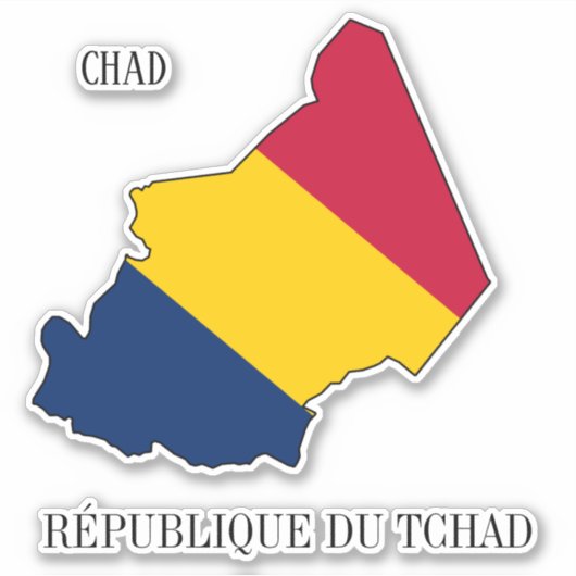 Chad Flag Charming Patriotic Map Aufkleber (Vorderseite)