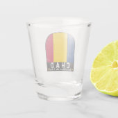 Chad Flag Emblem gestört Vintag Schnapsglas (Rückseite)