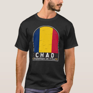 Chad Flag Emblem gestört Vintag T-Shirt
