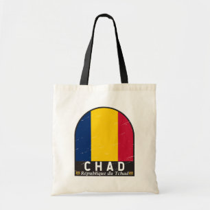 Chad Flag Emblem gestört Vintag Tragetasche