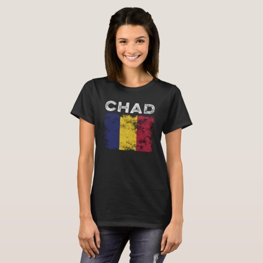 Chad Flag erschüttert - Chadian Flag T-Shirt (Vorne ganz)